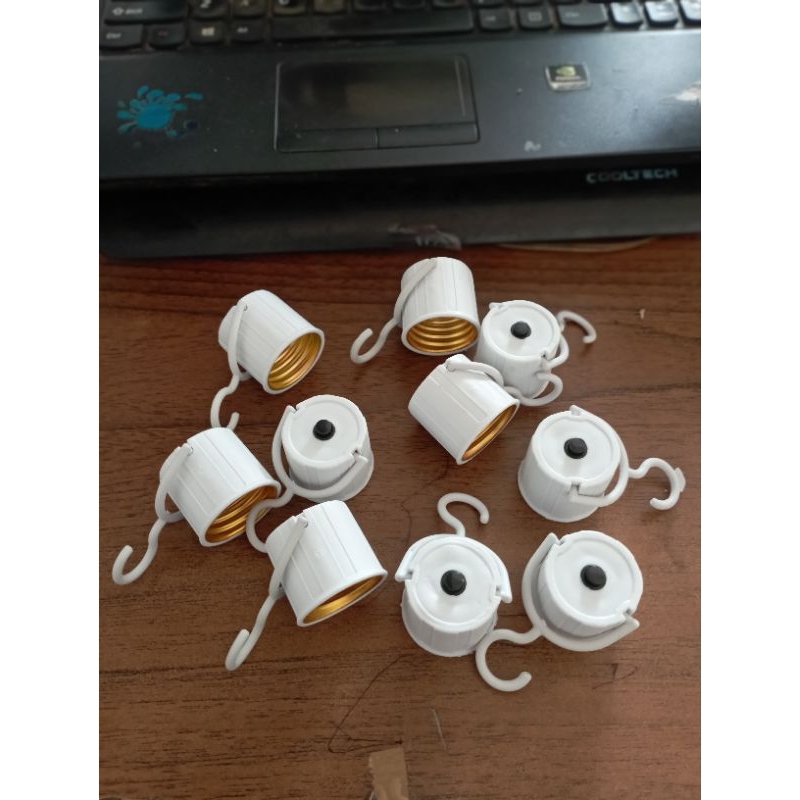 fitting lampu emergency / fitting gantungan lampu cas + saklar / Fitting E27 / fiting on off lampu d