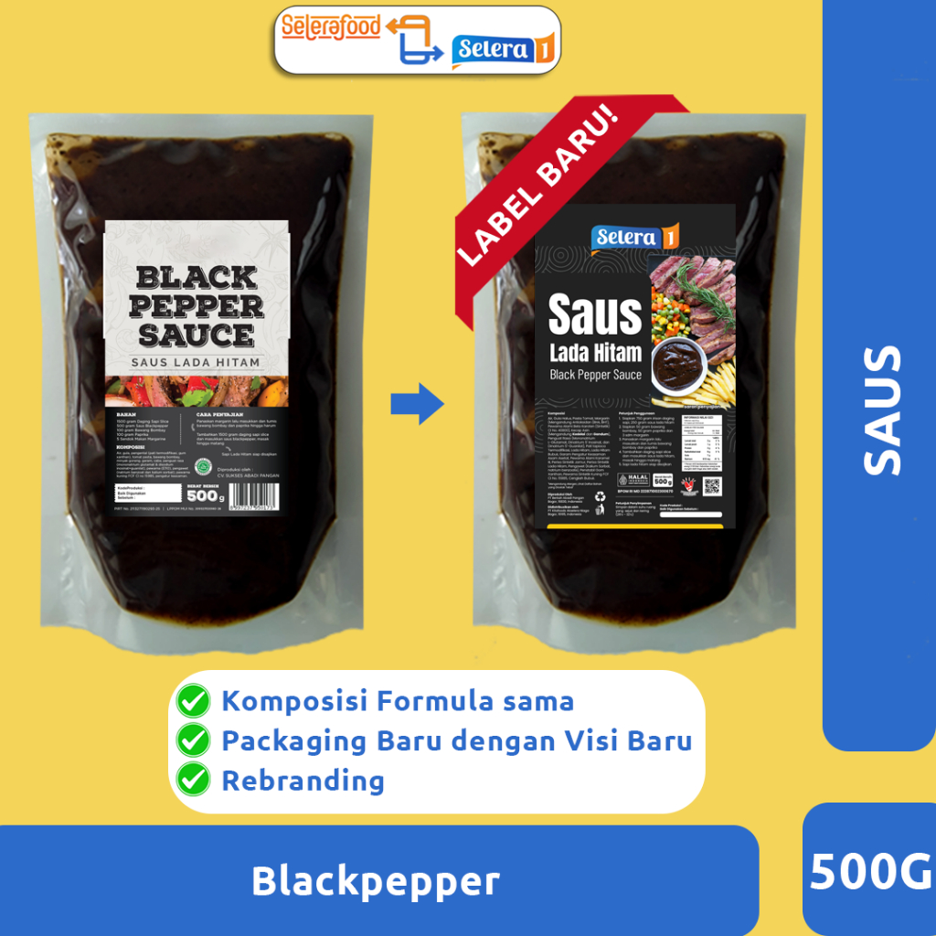 

Black Pepper Sauce - Saus Lada Hitam Selerafood 500 gr/Pack