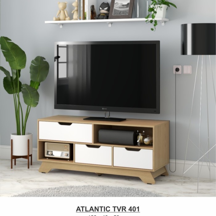 Rak tv 120 cm bufet tv modern minimalis ATLANTIC TVR 401 rak Tv Murah Bandung
