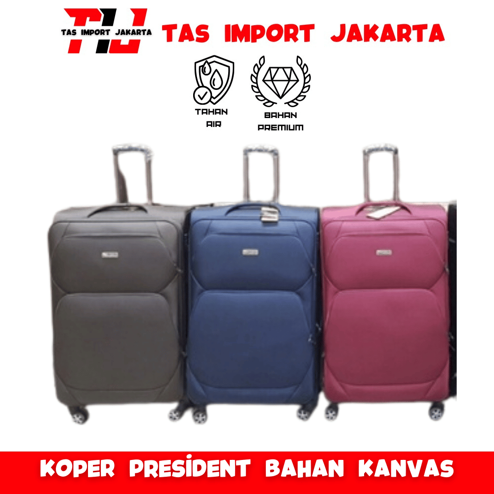 Koper President Bahan Kain Kanvas Import  ORI - 20" / 24" Inch