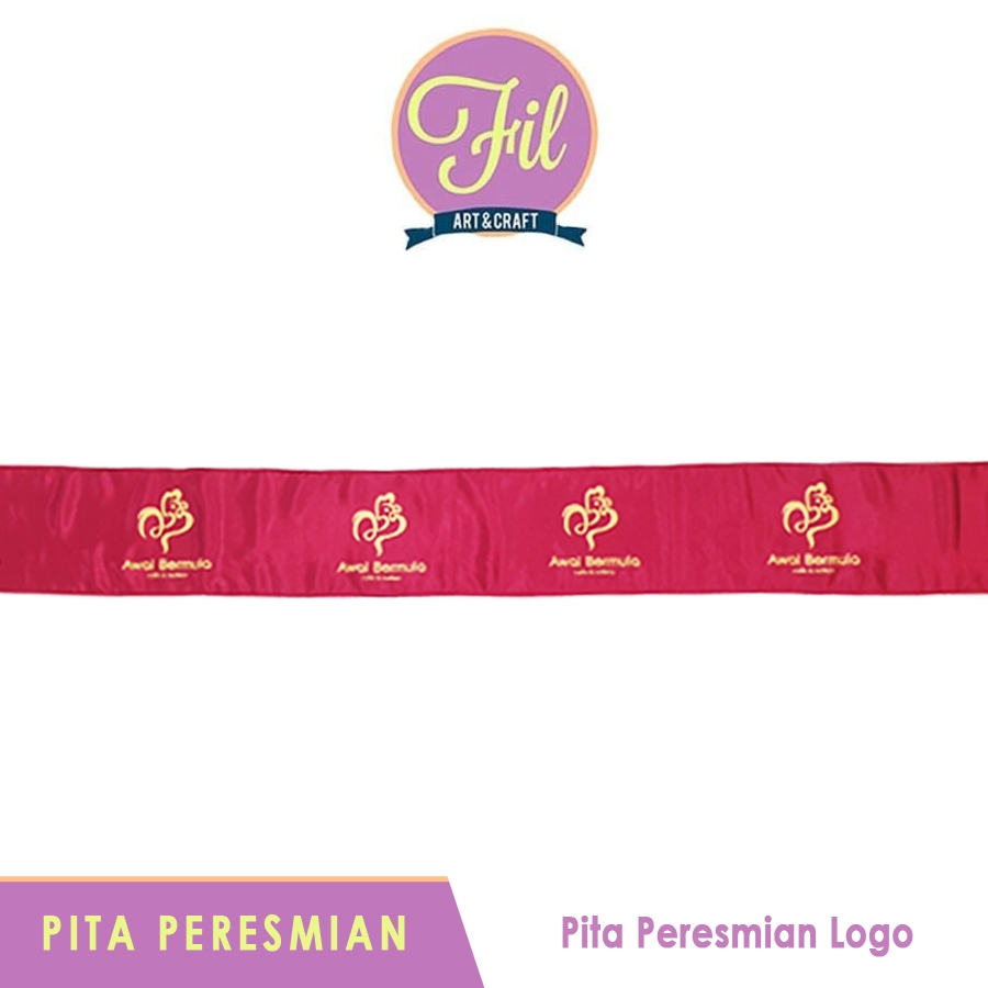 

Pita Peresmian / Pita Logo / Gunting Pita / Grand Opening / Pita Satin Kain Maroon