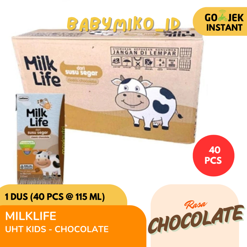 

[Harga Agen] Susu Milk Life CHOCOLATE Susu Segar UHT Kids, 1 Karton isi 40 pcs @115 ml