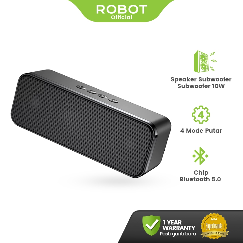 Speaker Bluetooth Robot RB520 Bluetooth 5.0 Portable Audio Wireless Super Bass Stereo Original - Gar