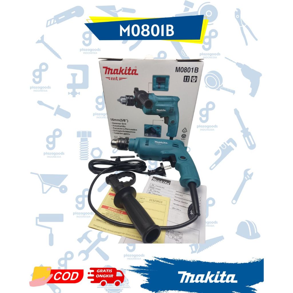 Makita M0801B Mesin Bor Listrik Bor Tangan Makita Original 13MM
