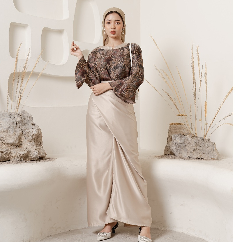 [Jexiva] -  Inaya Set | Setelan baju lebaran Modern premium Wanita muslim, Atasan Lengan panjang Lon