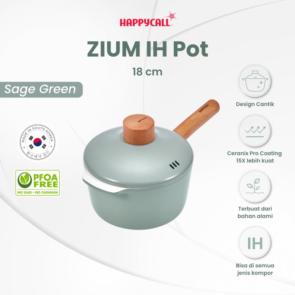 Happycall Zium IH Pot 18 cm - Panci Anti Lengket
