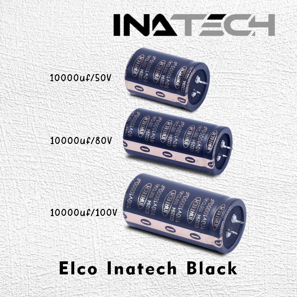 Elco Inatech Black Hitam 4700uf 6300uf 10000uf 15000uf 50v 63v 80v 100v