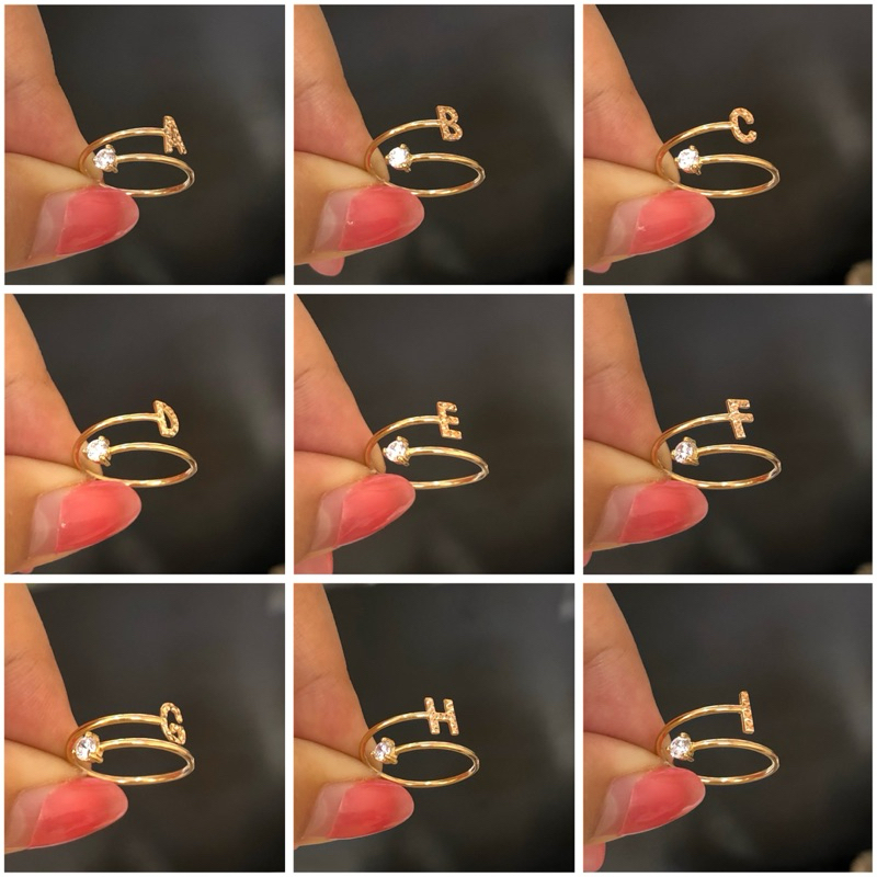 CINCIN SPIRAL HURUF A-L KADAR 375 UKURAN 9,10,11,12,13