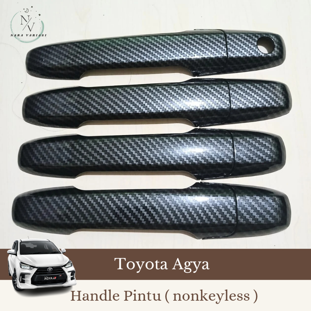 Handle Cover Pintu Mobil Toyota Agya 2023 Carbon