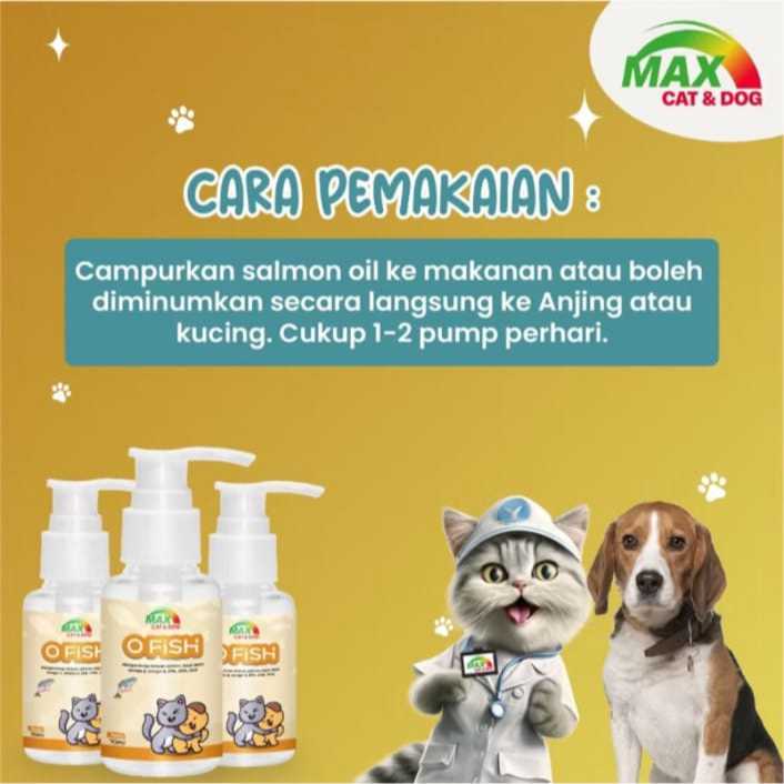 Minyak Ikan MAX O Fish Cair - Suplemen Fish Oil Salmon Minyak Salmon Kucing Anjing