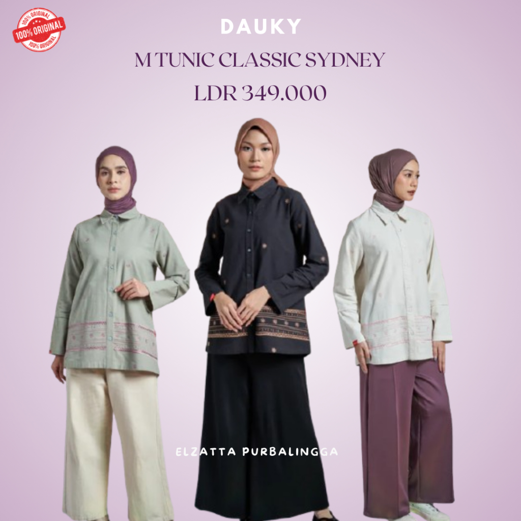 Dauky M Tunic Classic Sydney Tunik Wanita Dewasa Tunik Bahan Linen Dauky