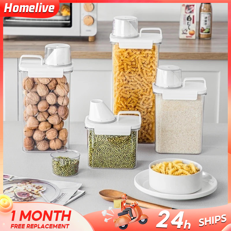 Tempat Detergen Bubuk Botol Sabun Cair Botol Detergen Cair Laundry Toples Kedap Udara  Wadah Serbagu