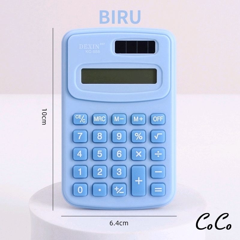 

Kalkulator Aesthetic Warna Biru Macaron Mini Portable 8 Digit