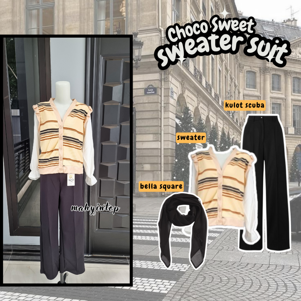 MHT - Set 0046 ( Cardigan + Kulot + Hijab ) Setelan Wanita Outfit Korean Style