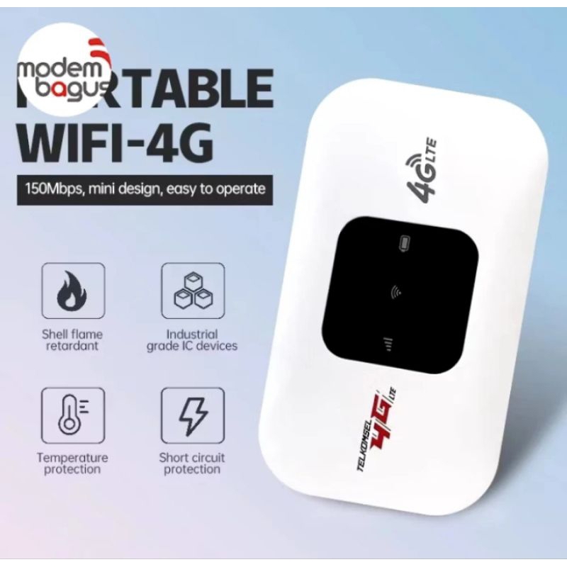 Modem MiFi 4G Portabel Unlock All Operator WiFi Up To 300Mbps Qualcomm Original
