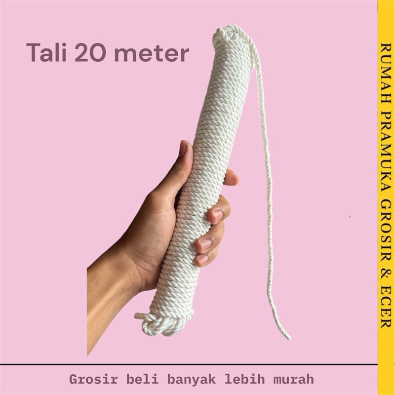 

BIJIAN Tali marlon 20 meter - tali pramuka 20 meter - tali tambang - tali nilon - tali serat
