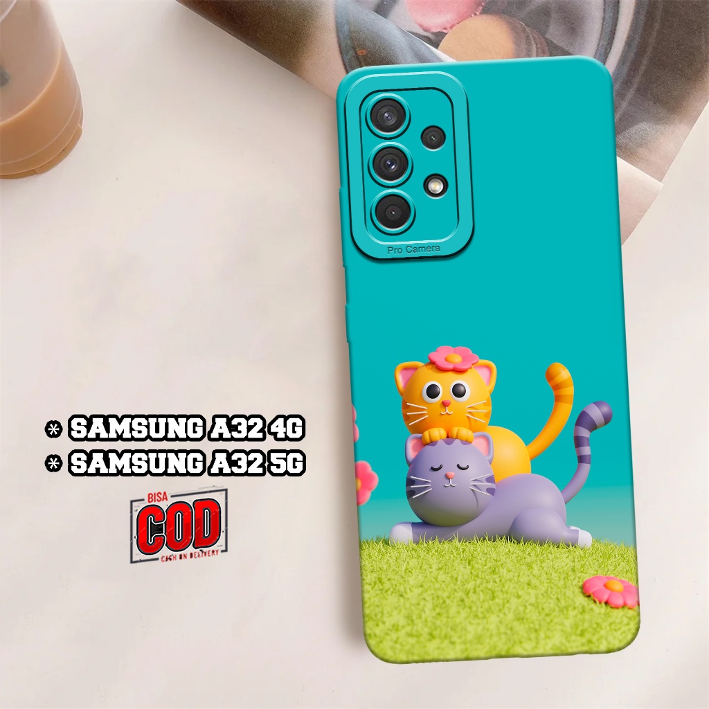Migun Case - Case Samsung A32 4G / A32 5G - Motif Kucing - Casing Samsung A32 4G / A32 5G - Softcase