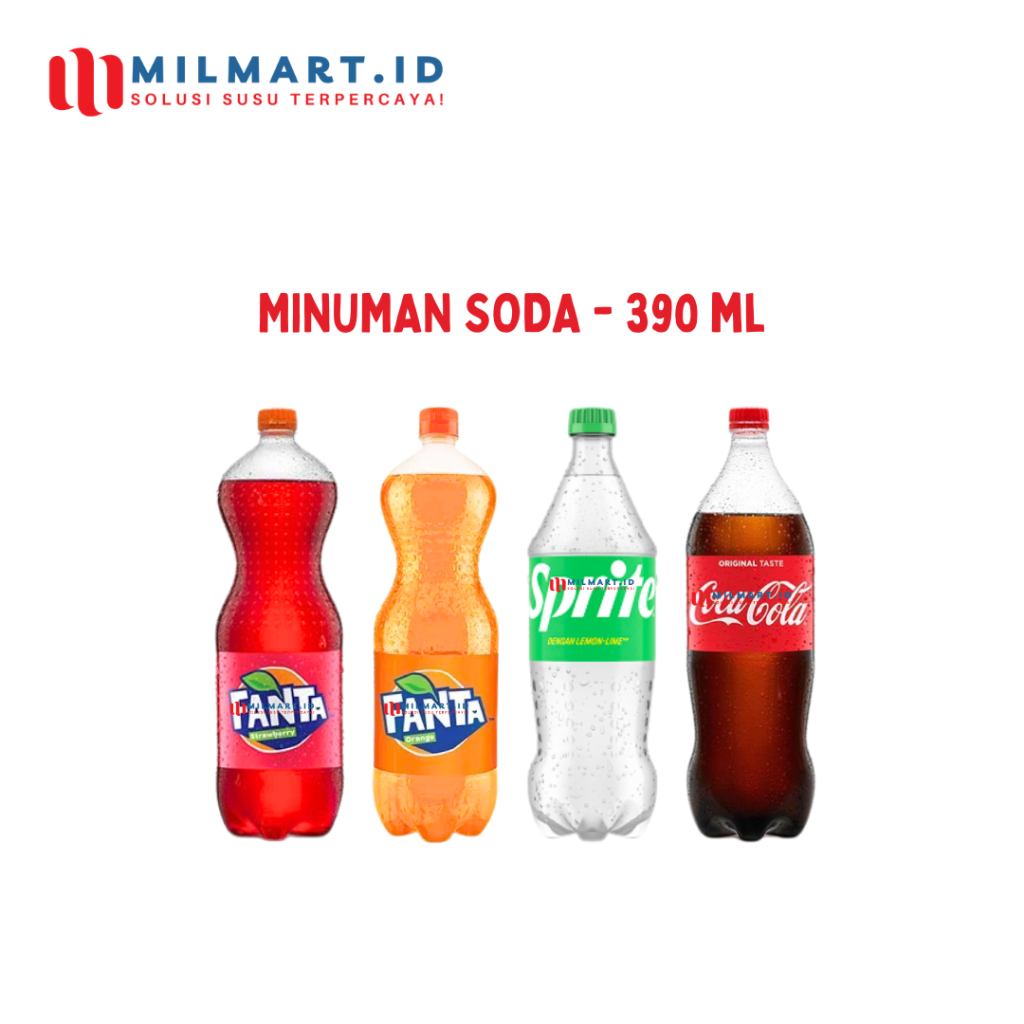 

MINUMAN SODA BOTOL 390ML COCA-COLA/SPRITE/FANTA STRAWBERRY ORANGE SOFT DRINK