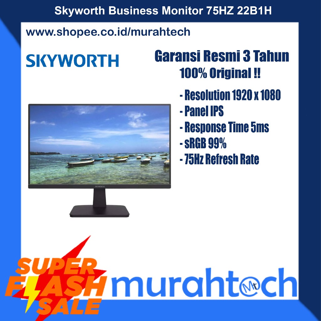 Skyworth 22B1H Business Monitor 22 Inch 75Hz IPS Panel 22"