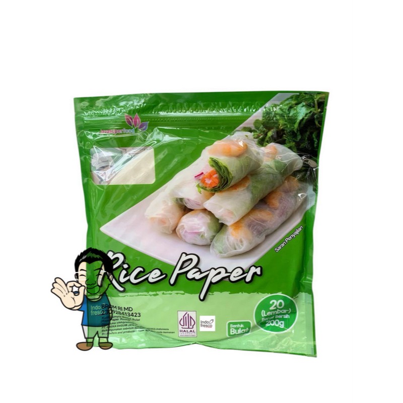 

Rice Paper Round- Kulit Lumpia Bulat Halal- Rice Spring Roll 200 g
