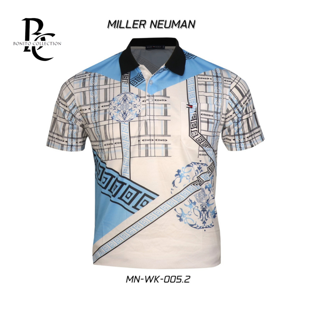 Kaos Polo Kerah Pria Miller Neuman seri 2025 Katun Berkantong 005 Kaos Fashion Korea