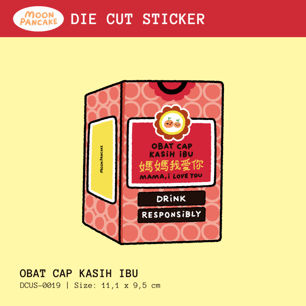 

Moon Pancake Die Cut Sticker (Stiker Koper) - Obat Cap Kasih Ibu
