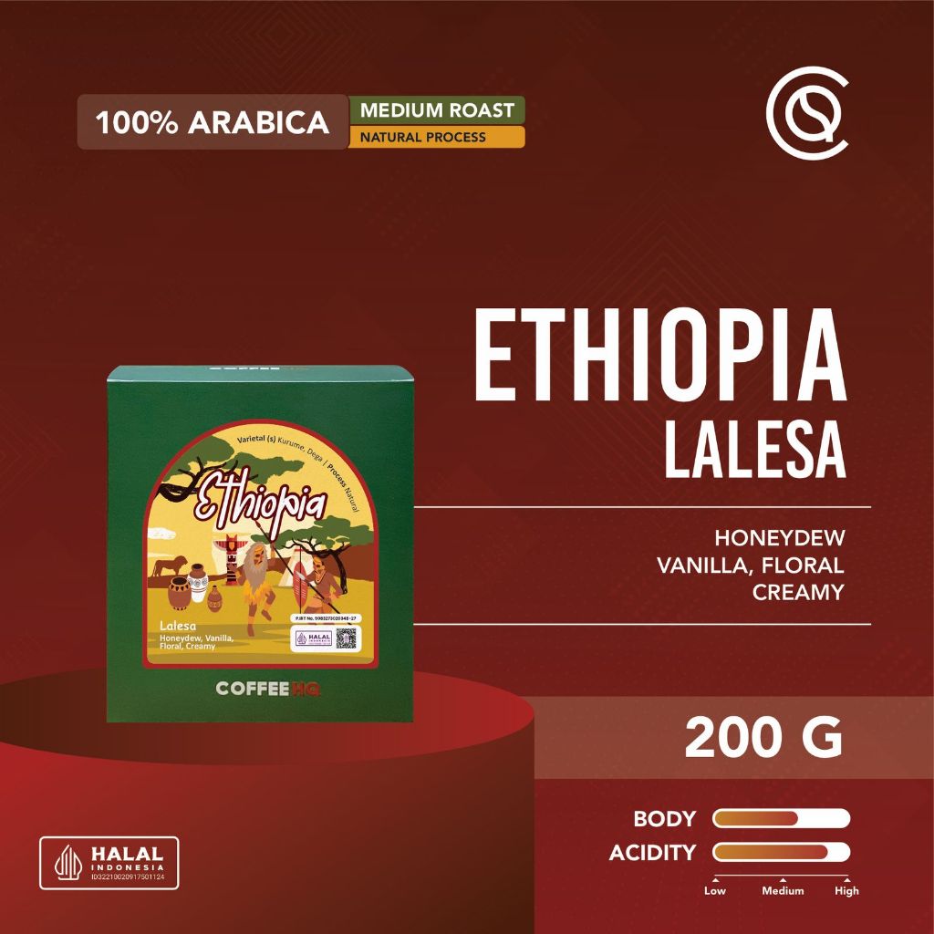 

Biji Kopi Arabika ETHIOPIA Lalesa G1 Arabica Coffee Beans