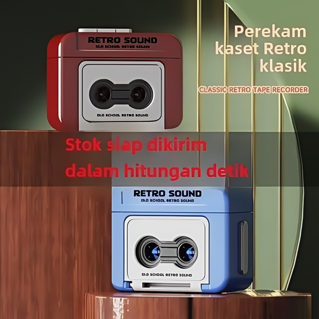 【Versi Audio Keychain✨ 】2Pcs Keychains Retro Tape Recorde Retro Keychain Kotak Musik Gantungan Kunci