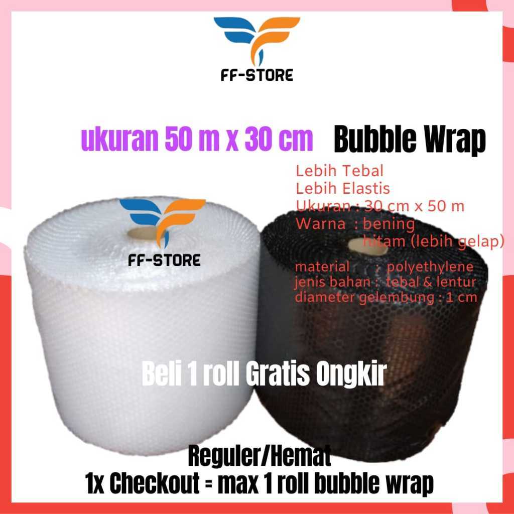 

[KARGO] [BANYAK UKURAN 50M] Bubble Wrap Hitam Bening Roll 15Cm x 50M 20Cm x 50M 25Cm x 50M 30Cm x 50M 40Cm x 50M 50Cm x 50M 60Cm x 50M Tebal Premium Ekonomis Murah Gosend Grab Bandung