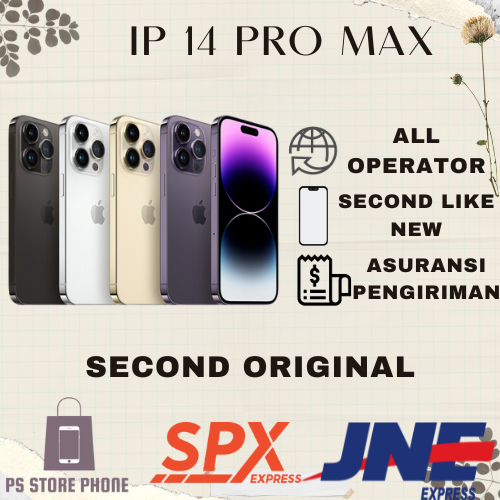 IPHONE 14 Pro Max Second Ori Bergaransi 128GB/256GB/512GB FULLSHEET