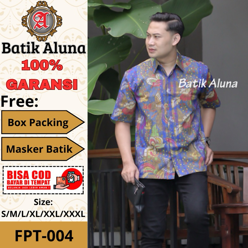 Batik Pria Tenun Lengan Pendek Super Premium Batik Aluna