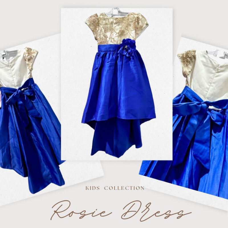 ( LUXOYEZ ) ROSIE DRESS - Gaun Anak Import Gaun Elegan Pesta Anak Perempuan Catalog Putih Rose Gold 