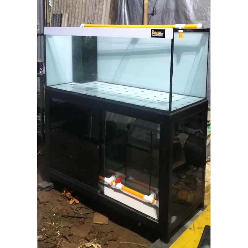 aquarium 150x60x60 fullset rak wet dry + backwash