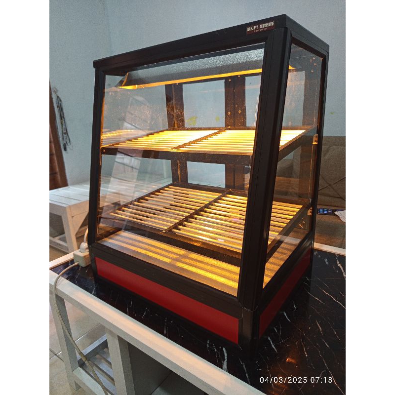 etalase penghangat serbaguna, etalase ayam Kentucky, food warmer otomatis ayam Kentucky