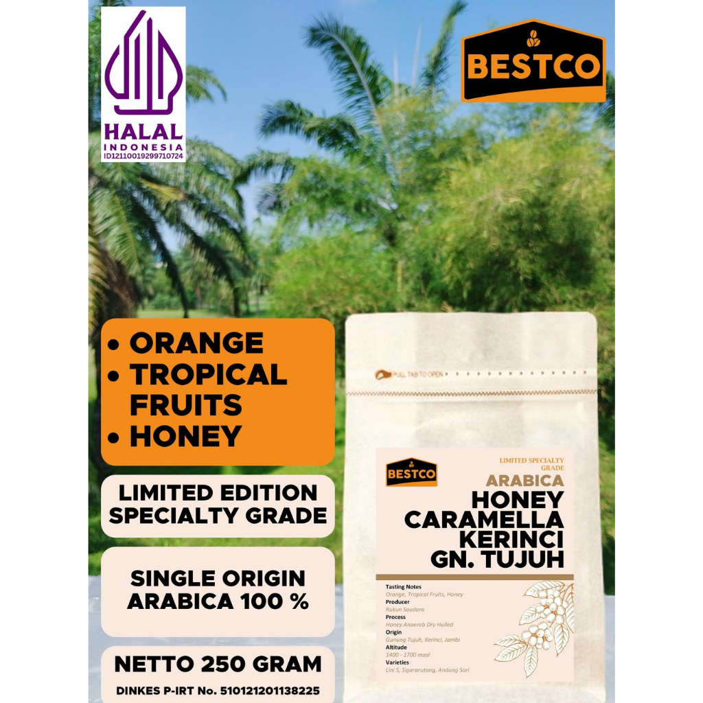 

Kopi Bestco Specialty Arabica Honey Caramella Kerinci Gunung Tujuh 250 gr