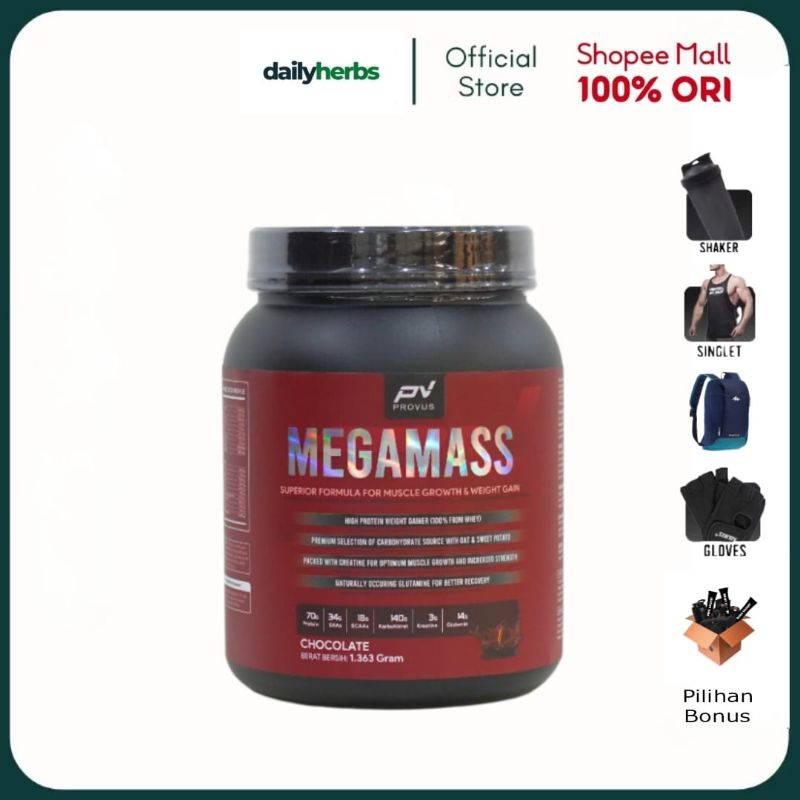 Provus Mega Mass 3 lbs Susu Gainer Mass Protein Penambah Berat Badan