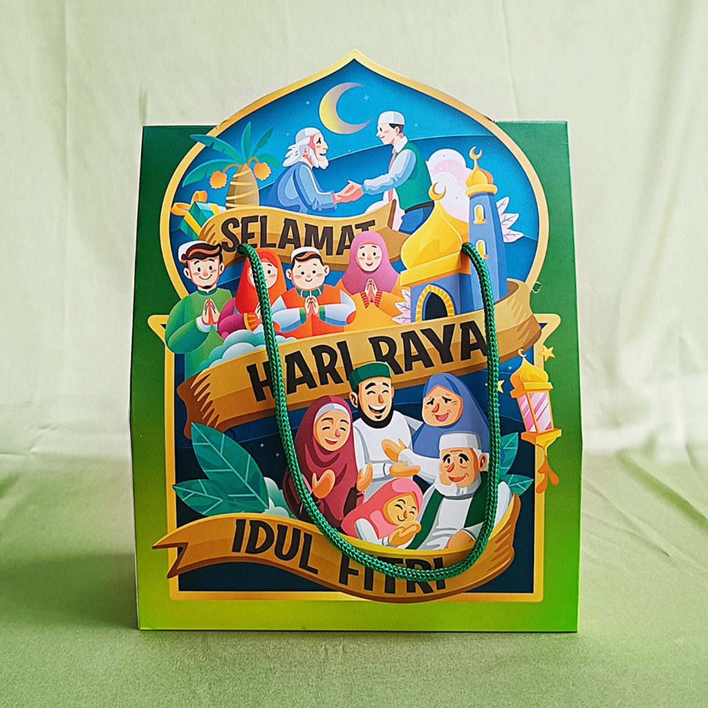 

Gable Box Hampers Lebaran Idul Fitri Family Reunion Eid Kue Kering Paper Bag Kotak Cookies Keren