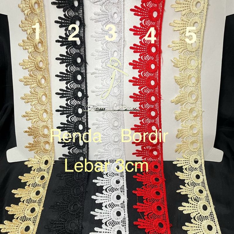 renda bordir / renda giper / renda lebar 3cm-+