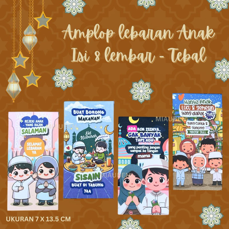 

Amplop lebaran anak anak isi 8 pcs amplop uang lebaran