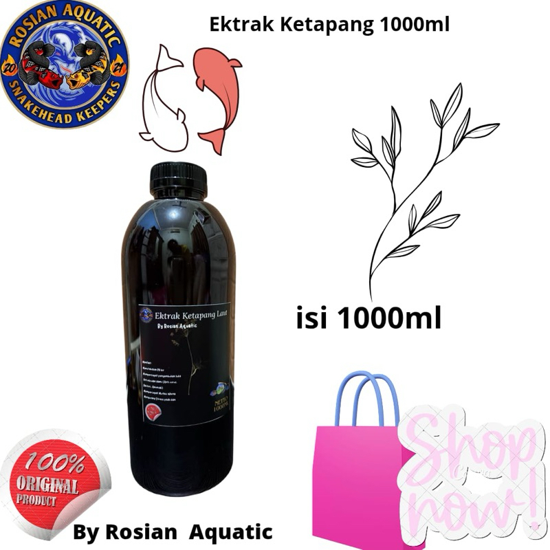 Ekstrak Daun Ketapang Laut 1000ml untuk perawatan ikan chana, cupang, dll