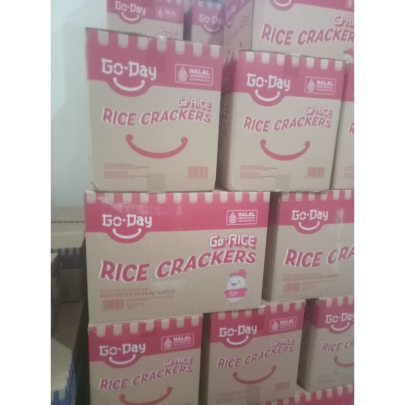 

goday rice crakers 1 karton isi 24 renceng
