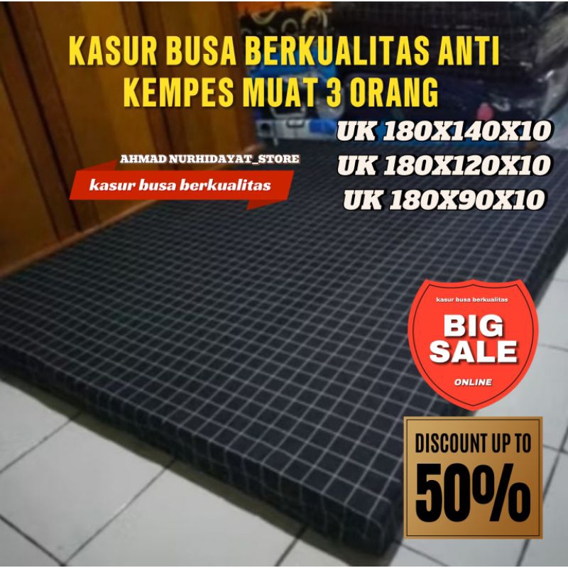 kasur busa D26 berkualitas anti kempes UK 180x140x10 muat 3 orang