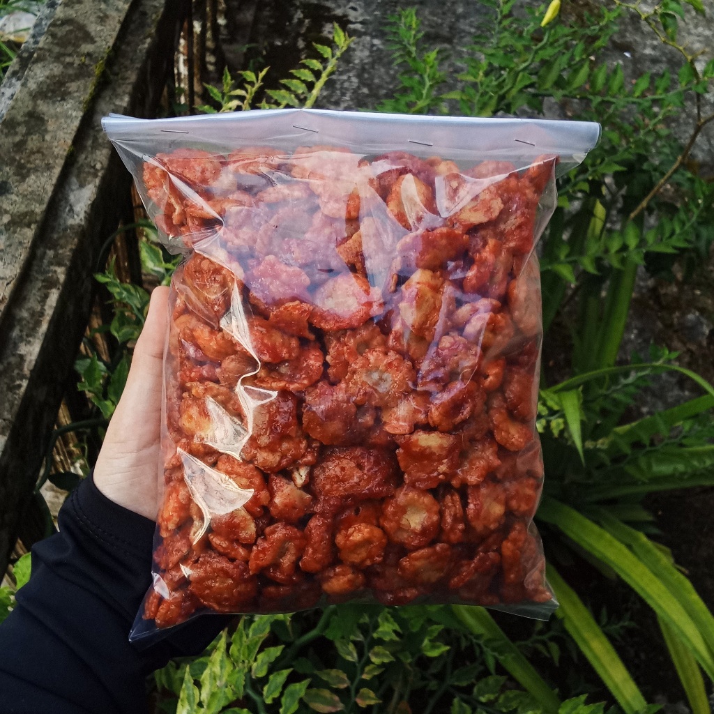 

Emping Melinjo Balado 500 gram Kering Pedas Manis Camilan Snack Cemilan