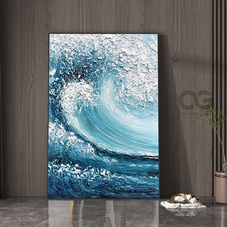

KKS - LUKISAN OMBAK - Texture Blue - lukisan Kanvas Siap Pajang - Lukisan Pantai