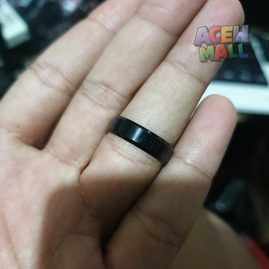 Cincin Hitam Kotak Tipis Murah