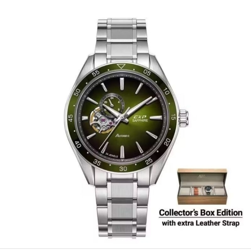 Jam tangan Pria Expedition original exp 6858 paket Automatis Green
