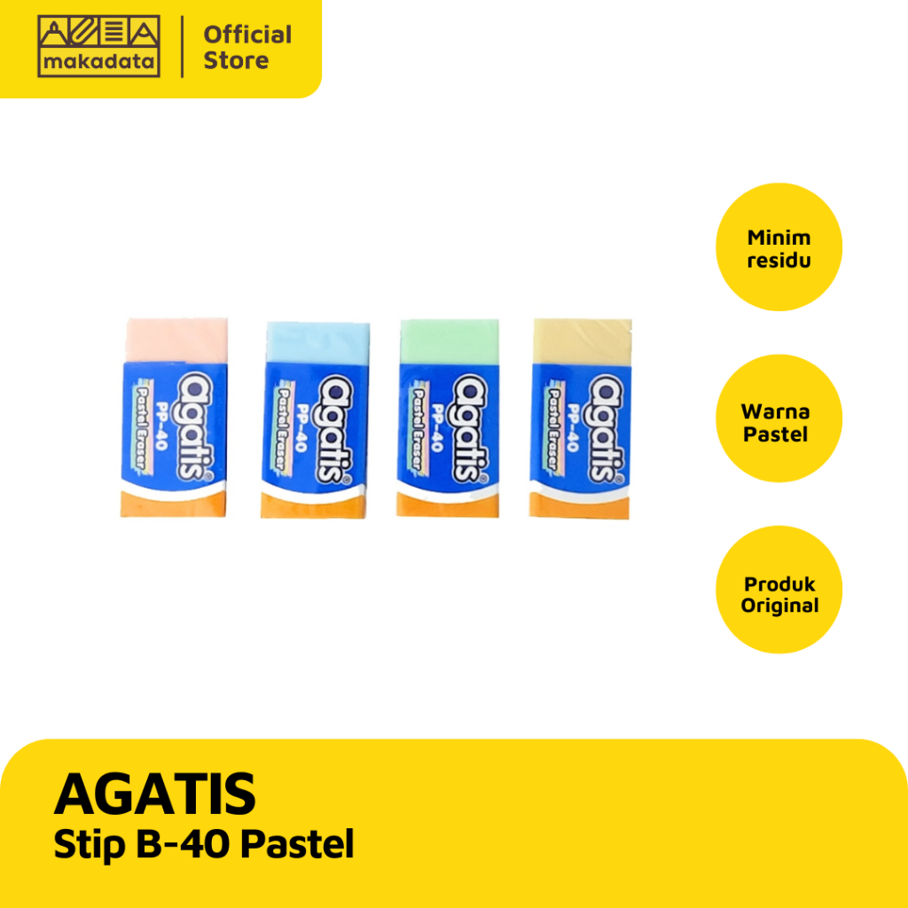

ERASER/PENGHAPUS/STIP AGATIS B-40 ECO PASTEL (1PCS) MURAH