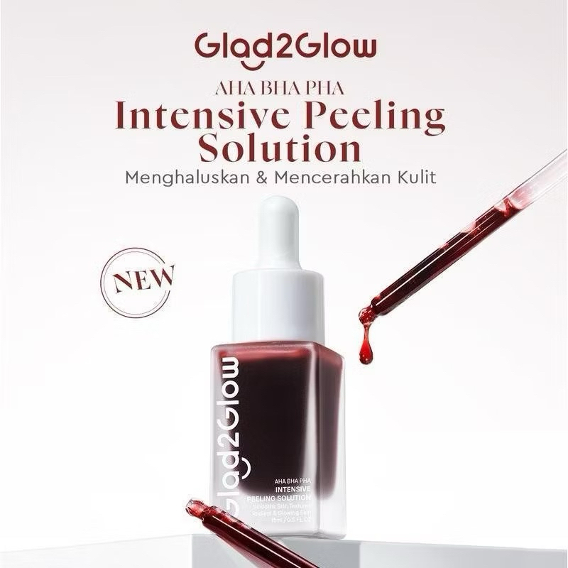 GLAD2GLOW AHA BHA PHA Intensive Peeling Solution 15ml Serum G2G Exfoliasi Wajah merah Exfoliating Se