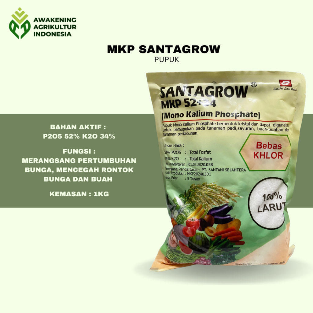 PUPUK MKP SANTAGROW 52+34 1KG