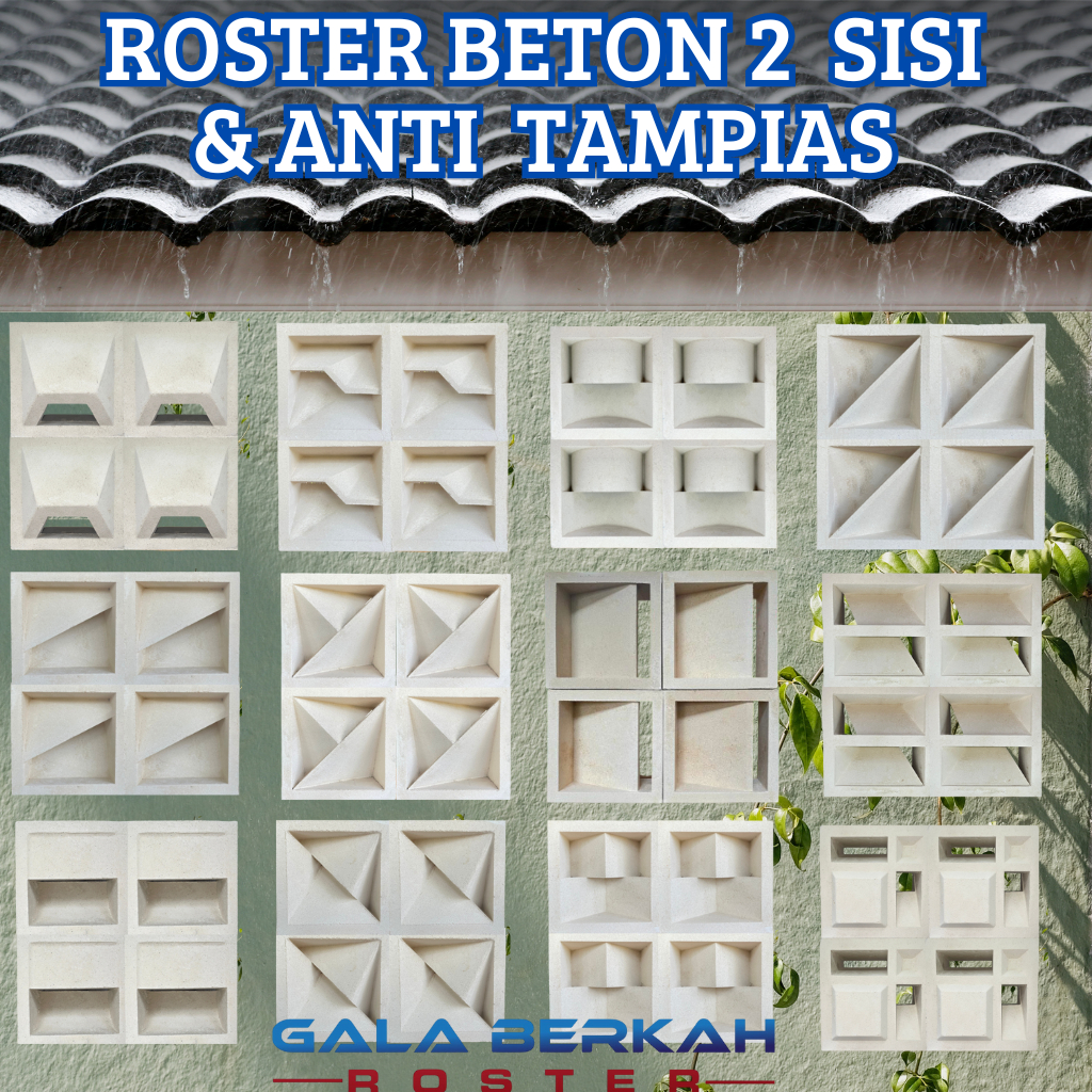 Roster Beton Anti Tampias / Loster Beton 2 Sisi Pagar Ventilasi Rumah